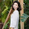 西子/【椰岛白衫】100%亚麻波西米亚手工钉珠防晒白色上衣/SYTJ300 商品缩略图1