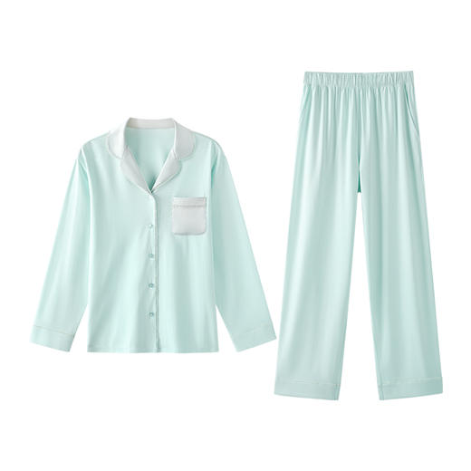 I'd爱帝轻体长绒棉高支莫代尔翻领长袖居家服套装 商品图6