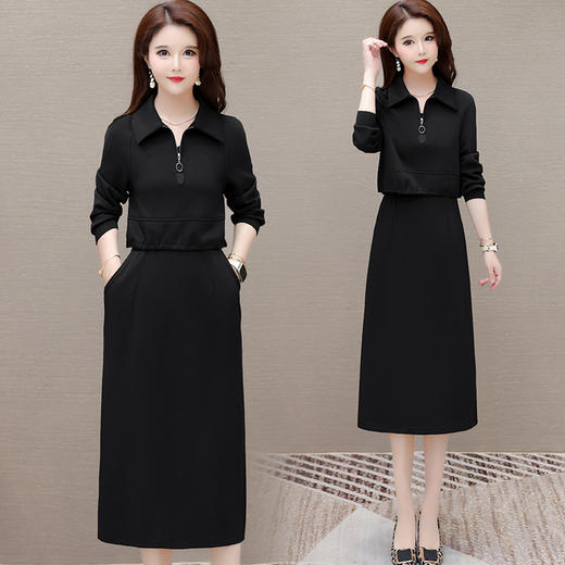 时尚休闲两件套连衣裙，韩版气质中长款女装裙子YW-YXJY-CY2433 商品图1