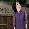 西子/青莲赋桑蚕丝改良明制提花盘扣中袖连衣裙/CQBH855 商品缩略图9