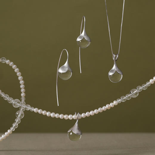 (72小时发货）COSTAR晨露项链耳环S925银白水晶珍珠清新灵动情人节女生生日礼物 商品图2