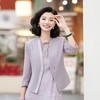 西子【迷雾玫瑰】/醋酸叶脉格绞综立体剪裁薄款气质灰紫色西装外套/WTTJ252 商品缩略图5