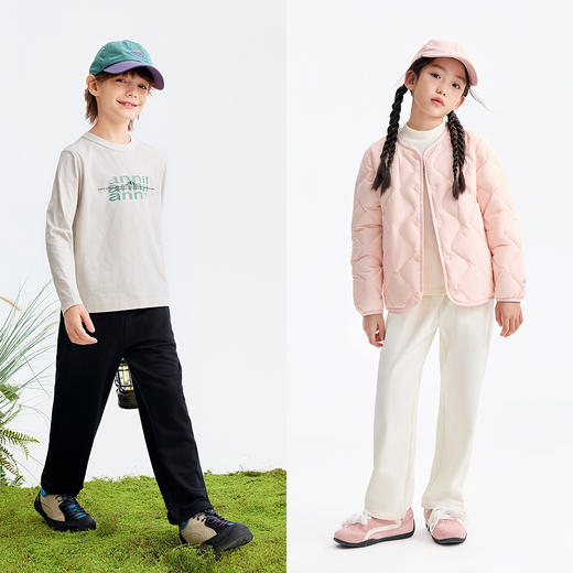 男女童全腰针织单裤秋季新款安奈儿童装小程序专享EM536543 商品图3