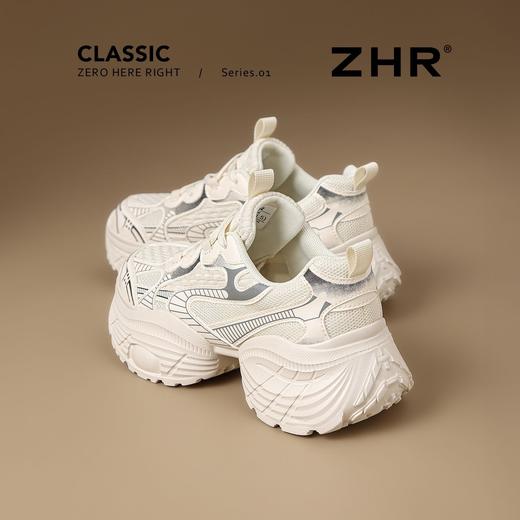 ZHR【增高5.5CM】银色厚底老爹鞋女网面透气运动鞋超软轻便休闲鞋 商品图6