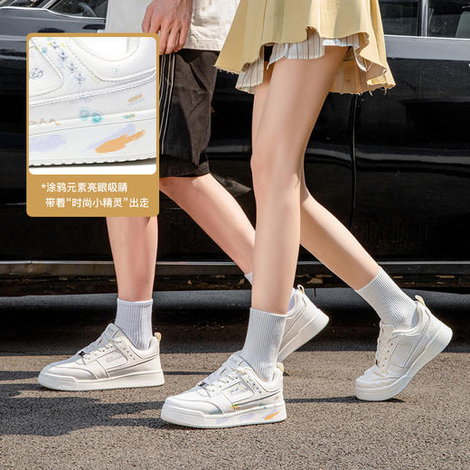 ZHR涂鸦厚底小白鞋2025夏季新品百搭男女情侣款渐变运动板鞋 商品图4