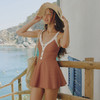 sisia新款泳衣女高级感连体裙式保守遮肚显瘦海边度假泡温泉SWSA25-04A 商品缩略图4