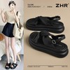 ZHR松糕厚底罗马凉鞋2025夏季新款厚底交叉软底一字罗马沙滩鞋 商品缩略图1