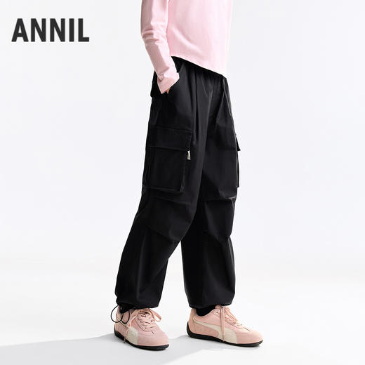 【潮酷工装裤】男女童全腰梭织单裤秋季新款安奈儿童装小程序专享EM536542 商品图0