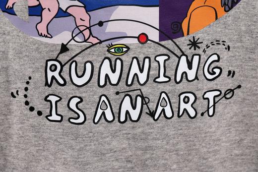 严素纯棉TEE,跑步即艺术纯棉休闲TEE ,短袖棉T恤 宽松,舒适,全棉,日常, 严素态度 商品图5