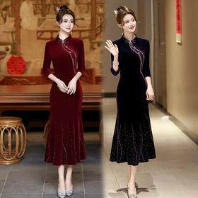 SC21878喜婆婆婚宴装秋季旗袍2025新款妈妈礼服结婚敬酒服新中式婚礼喜服