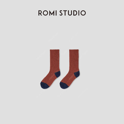 ROMI STUDIO“复古日系”羊毛混纺舒适弹力针织中筒袜RWCRP33928 商品图0