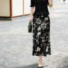 西子/仲夏半裙重磅醋酸缎面黑白水墨碎花印花鱼尾半裙/BQTJ055 商品缩略图8