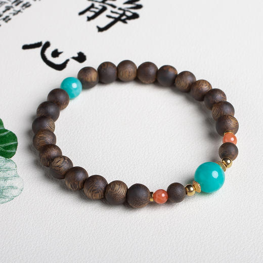 xy0550沉香+南红天河石手串 商品图2