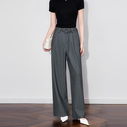 「高货wl」全新升级【铂金会员238/天猫319/差价81】(43512)洛诗琳法式宽松天丝混纺西裤2025秋新款高腰垂感阔腿裤女 商品图0
