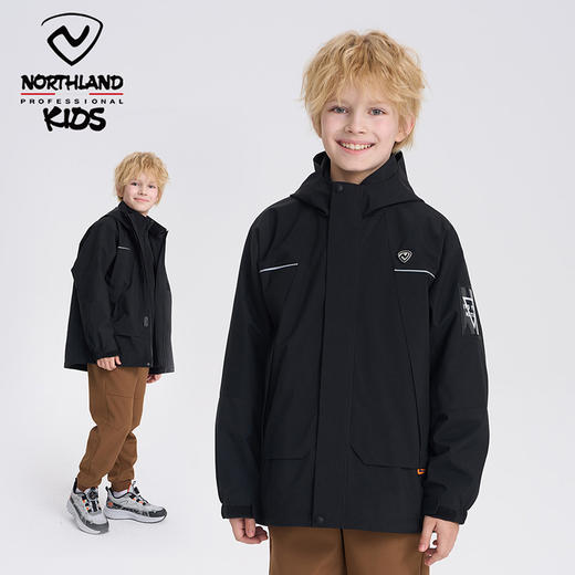 诺诗兰童装三穿冲锋衣，外层暴雨级防水，搭配摇粒绒内里，一衣三穿 商品图9