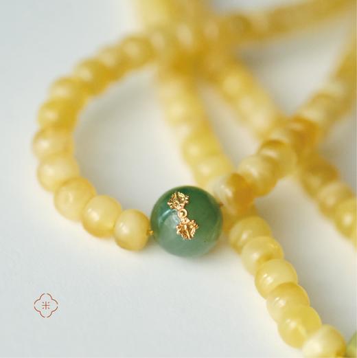 米马饰物 静守己心 108老型蜜蜡珠 碧玉顶珠 温养岁月澄明之境 商品图1