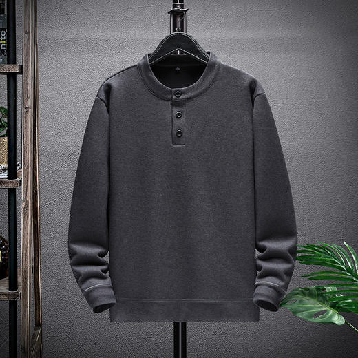 【含绵羊毛】罗蒙男士秋冬圆领卫衣加绒保暖男微弹休闲百搭上衣舒适通勤 商品图7