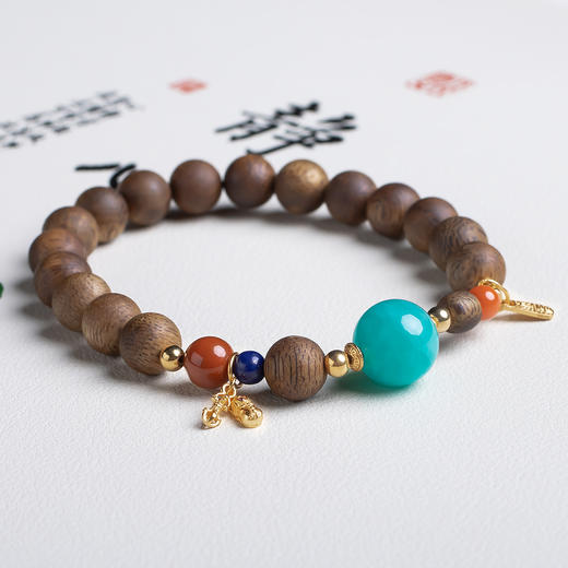 xy0549沉香+南红天河石手串 商品图1