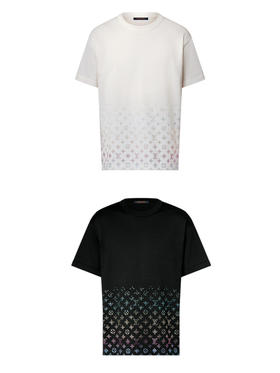 L-S 渐变钻针织棉短袖