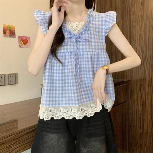 裁缝学苑AS556系带小飞袖娃娃衫纸样女装短款法式拼接小衫衬衫上衣样板 商品图5