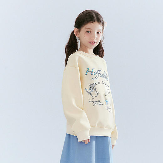 笛莎Deesha 童装女童卫衣2025冬新款女童甜美印花圆领卫衣 商品图1