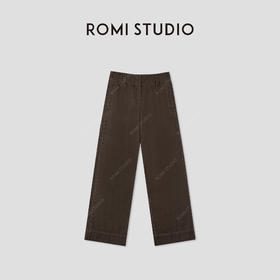 ROMI STUDIO"随性自在"棉质斜纹挺阔弧形宽松休闲裤 RMCAXA4765
