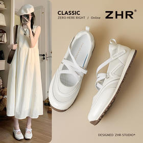 ZHR则则平底玛丽珍鞋2025夏季新品时尚百搭超好穿休闲单鞋AB123