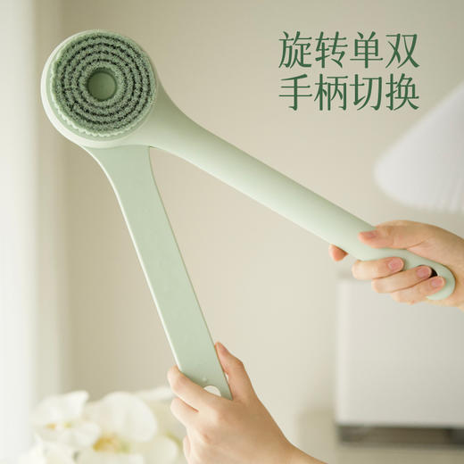 嘻浴青年电动沐浴刷双柄搓背懒人搓澡神器全自动擦背后背洗澡刷子 商品图6