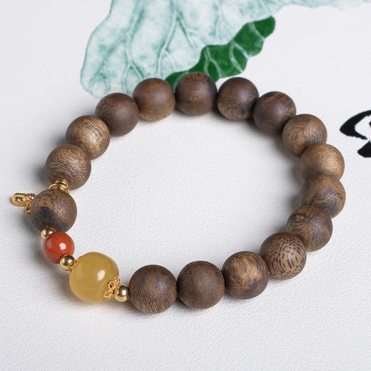 xy0551沉香+蜜蜡南红吉祥手串 商品图2