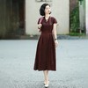 西子/【思红颜】非遗红云纱重磅24姆米桑蚕丝牡丹纹连衣裙/CQTJ271 商品缩略图3