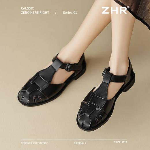 ZHR则则罗马凉鞋女2025新款春夏透气猪笼编织凉鞋包头镂空沙滩鞋 商品图8