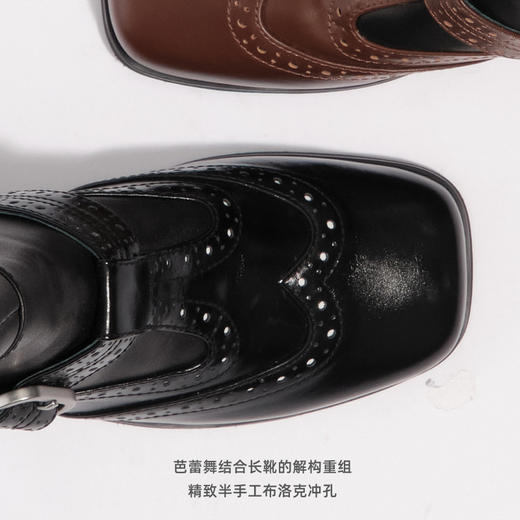 lost in echo2025早秋新款独特解构拼接布洛克芭蕾舞长靴弹力靴女 商品图1