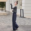 【预售3天】2025秋新款韩版牛仔显瘦百搭背心配阔腿裤休闲三件套套装YDYX9368 商品缩略图2