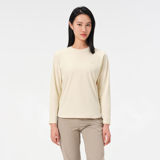 伯希和户外速干T恤女抑菌抗皱透气休闲长袖打底纯色百搭运动上衣 商品图4