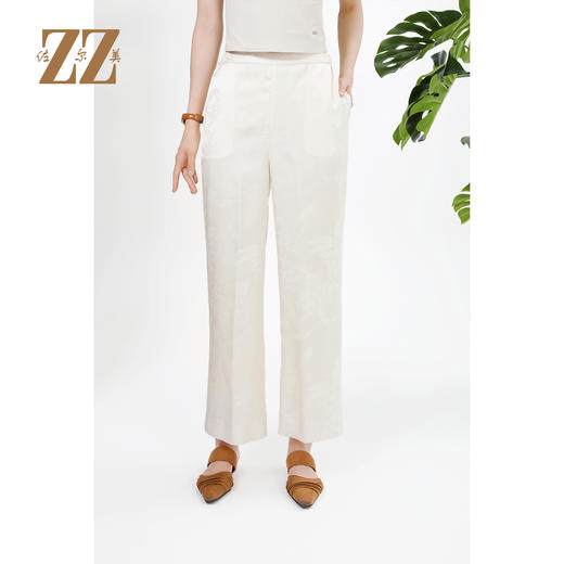 佐尔美新中式国风气质时尚提花长裤女M43KC10 商品图1