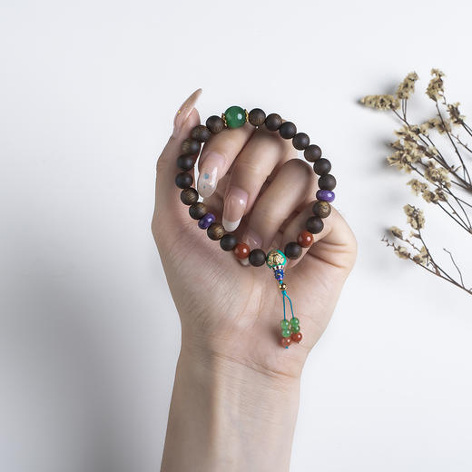 xy0547沉香+碧玉南红手持手串 商品图8
