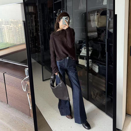 ROMI STUDIO“时尚休闲”长绒棉高士线挺括翻边阔腿裤 RW24WXD1352 商品图0