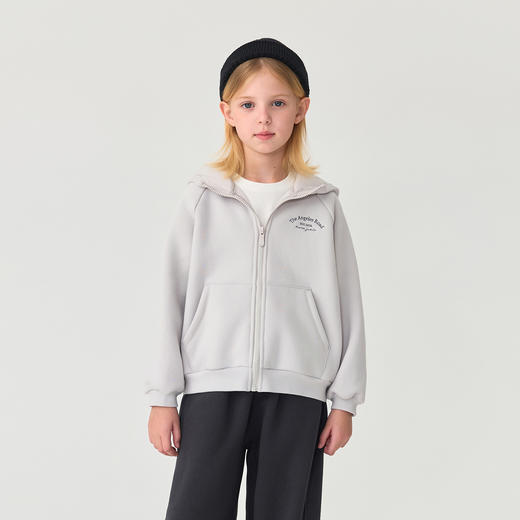 马克珍妮女童加绒加厚连帽卫衣外套2025年秋装新款551552 商品图1