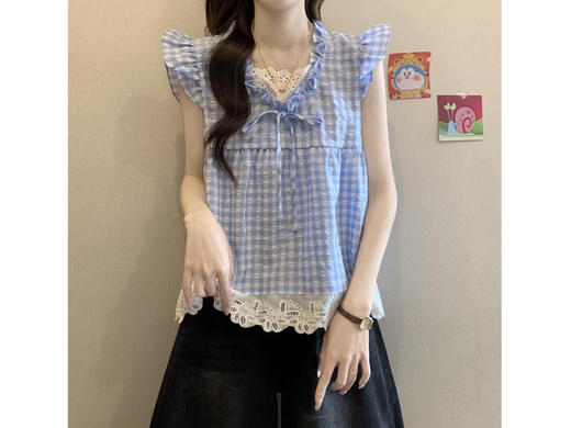 裁缝学苑AS556系带小飞袖娃娃衫纸样女装短款法式拼接小衫衬衫上衣样板 商品图1