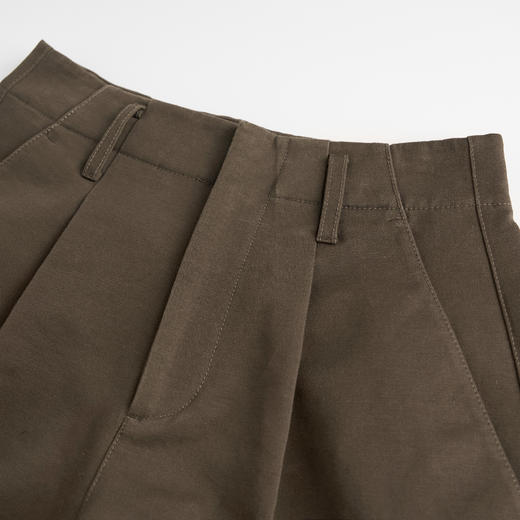 ROMI STUDIO“舒适自然”立体单褶高腰休闲百搭棉质阔腿裤431K2049 商品图2