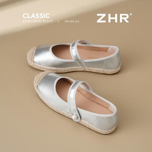 ZHR则则编织单鞋洋气渔夫鞋2025新款珍珠饰扣一脚蹬ins魔术贴女鞋 商品图1