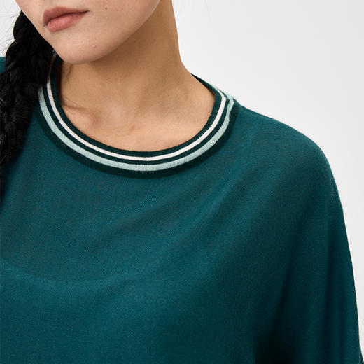 羊绒夹道圆领斗篷式女上衣  SJF97W366A 商品图6