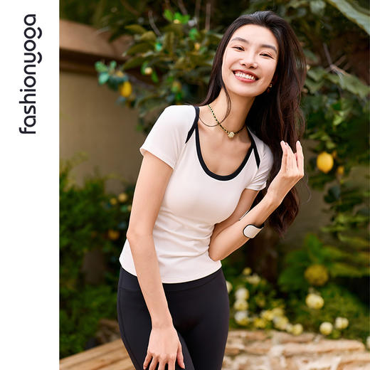 FC15369优雅撞色U领短袖 商品图11