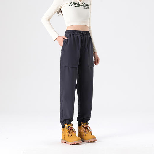 LUCKY DEER/幸运鹿情侣款防风防泼水加绒保暖休闲工装裤 商品图3