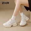 【秒增6cm】ZHR则则厚底增高老爹鞋秋季银色运动休闲鞋超软小白鞋 商品缩略图3