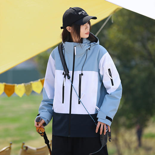 LUCKY DEER/幸运鹿情侣款防风防泼水拼色羽绒三合一冲锋衣 商品图7