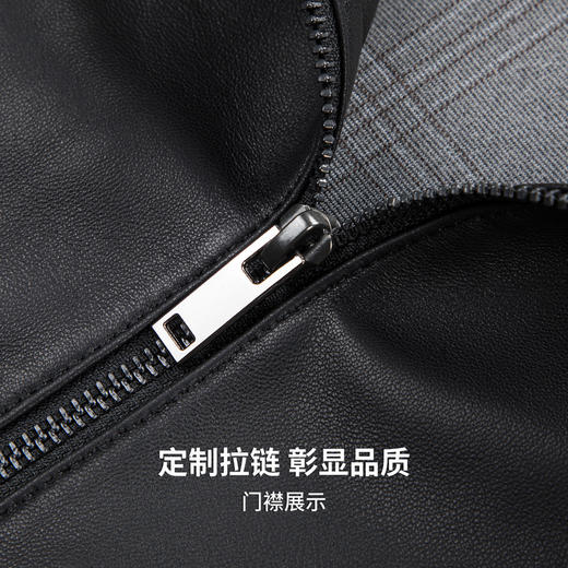 【100%绵羊皮】圣得西男士通勤皮夹克2025秋季扛皱易打理立领皮衣 商品图8