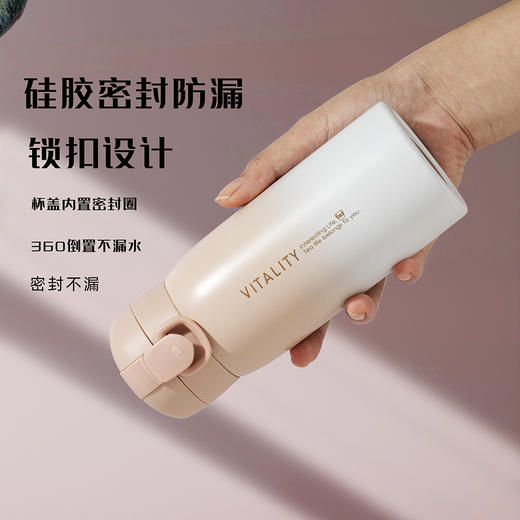 男女新款渐变色保温杯ins风便携304不锈钢杯子简约弹跳盖水杯 商品图5