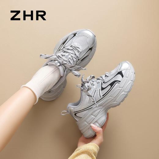 ZHR则则银色厚底增高老爹鞋情侣同款运动休闲鞋秋季户外百搭女鞋 商品图8
