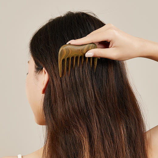 初心| 长齿扁梳黑檀绿檀 商品图1